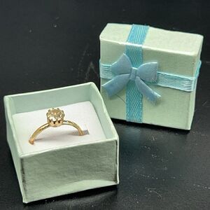 Vintage Gold Plated Solitaire 10 Prong Engagement Ring- Germany Size 9